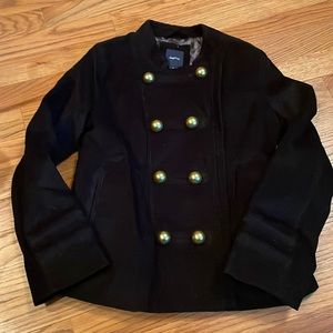 NWT- Gap pin whale cord coat-black with gold buttons-size XL 12-MUST HAVE!
